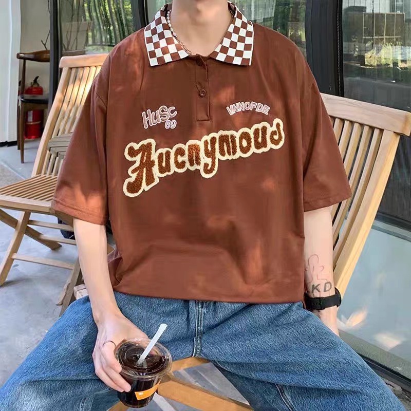 Áo thun Polo cổ bẻ Caro thêu xù ANONYMOUD vải cao cấp 4 chiều Unisex phù hợp cho nam và nữ_TOP STORE có hình thật