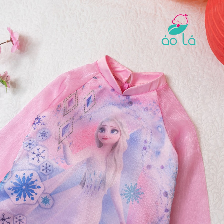 Áo dài bé gái, áo dài elsa Áo Lá Homewear