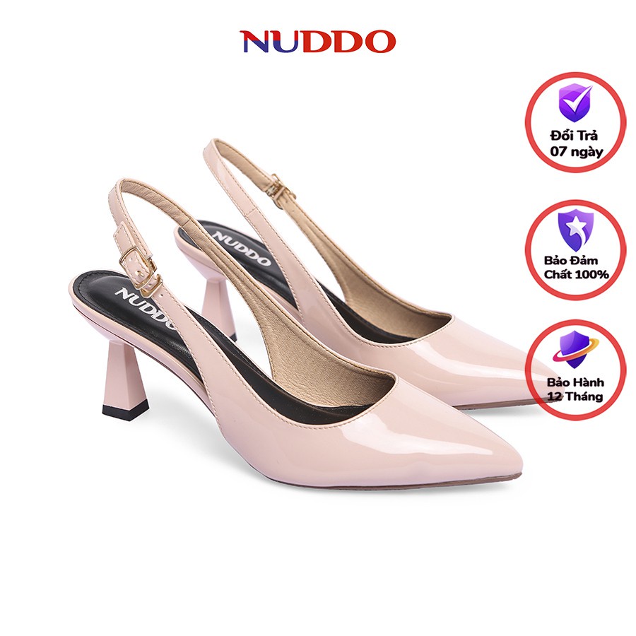 Giày slingback cao gót nữ công sở NUDDO mũi nhọn gót nhọn 7p - Hàng mới về