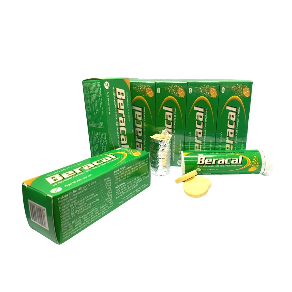 BERACAL-BỔ SUNG VITAMIN & KHOÁNG CHẤT, TĂNG CƯỜNG SỨC ĐỀ KHÁNG-TUÝP 10 VIÊN