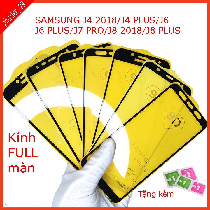 Cường lực SAMSUNG J4 2018,J4 PLUS,J6, J6 PLUS,J7 PRO, J8, J8 PLUS, Tặng kèm giấy lau kính ướt và khô PHUKIEN_29