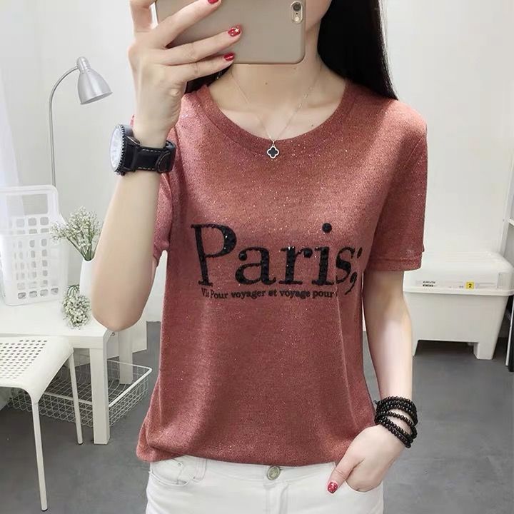 Áothun tay ngắn chất liệu lụa lạnh có size lớn dành cho phụ nữ trung niên