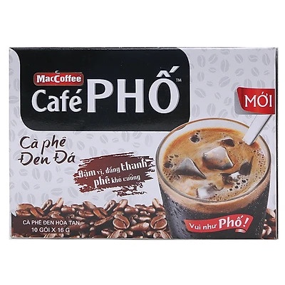 Cà Phê Đen Đá Cafe Phố 160g (10 gói x 16g)