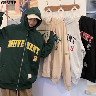 Áo Hoodie Thêu Chữ Mềm Mùa Thu (Có Khóa Kéo)