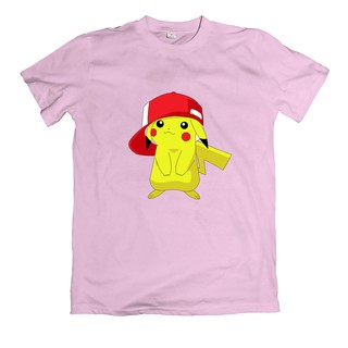 Áo thun in hình pikachu đội nón dễ thương