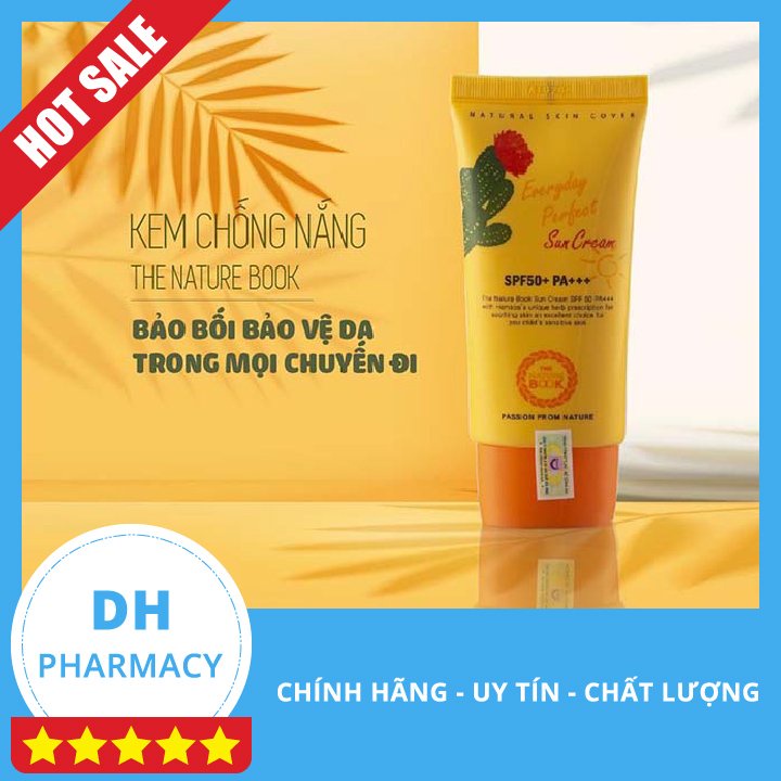 Kem chống nắng The Nature Book SPF50+PA+++, Kem chống nắng vật lý nâng tone tự nhiên, chính hãng Hàn Quốc