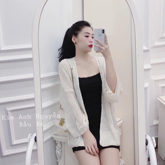 ÁO KHOÁC CARDIGAN LEN LƯỚI TAY RỘNG ĐẸP | BigBuy360 - bigbuy360.vn