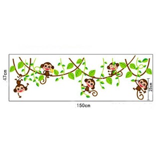 Decal dán tường dây leo khỉ