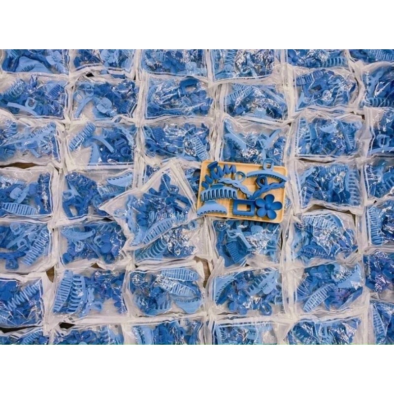 Set 8 chiếc kẹp ngoạm tóc style Hàn Quốc màu xanh dương