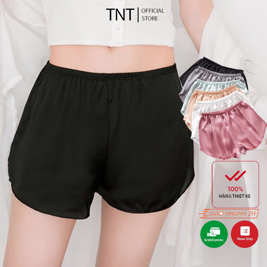 Quần đùi sooc nữ TNT – quần short nữ mặc nhà chất lụa satin mềm mịn siêu thoáng mát