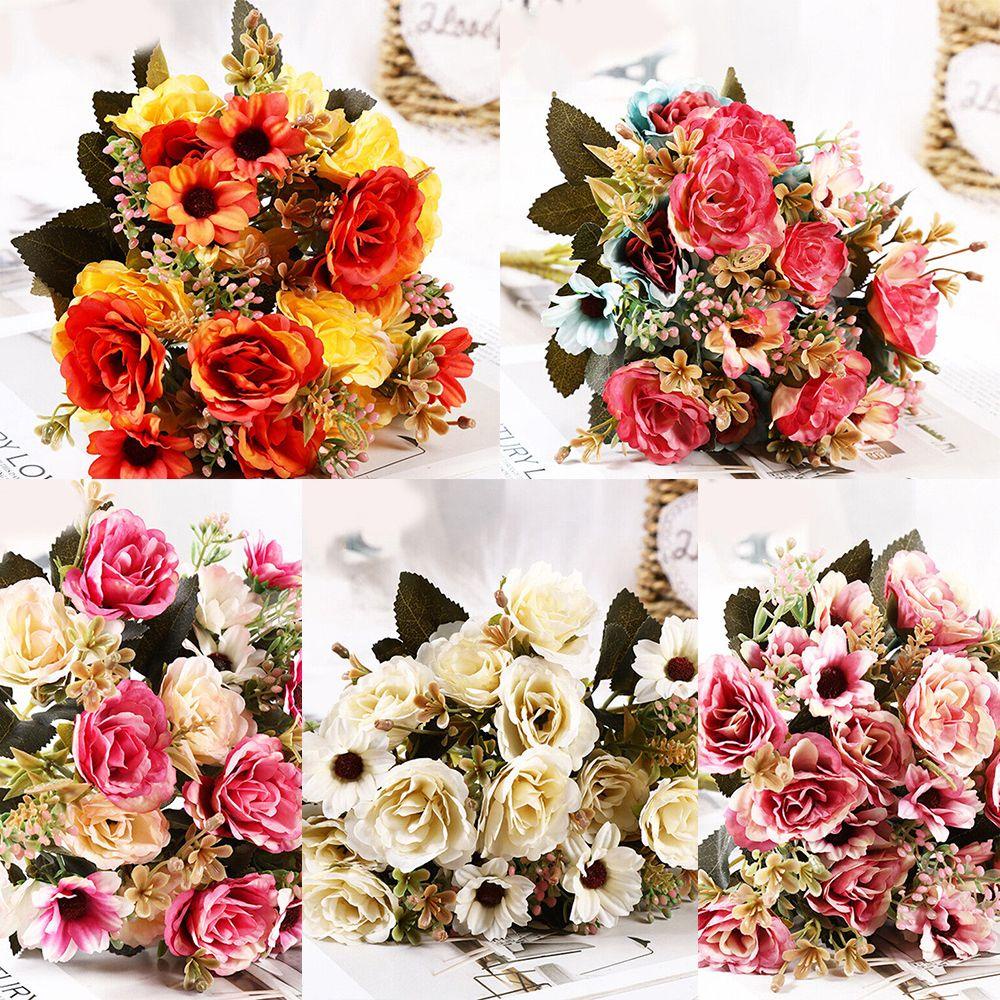 Hoa Hồng Giả Bằng Lụa Trang Trí Phòng Khách / Đám Cưới