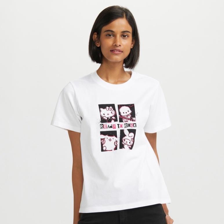 Áo phông nữ cổ tròn Hello Kitty dòng UT xinh xắn của Uniqlo ®️