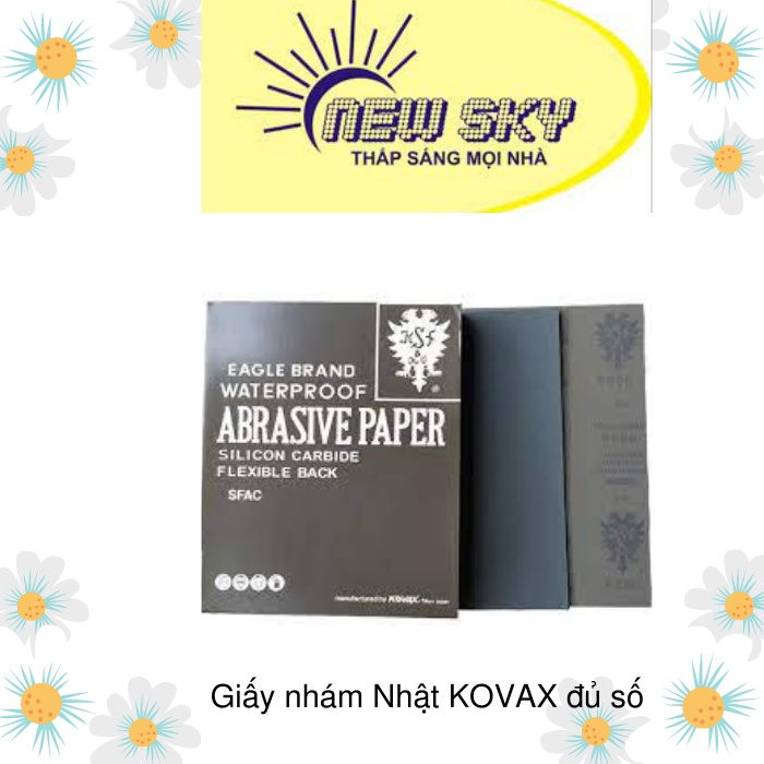 1 tờ giấy nhám Nhật, nhám nước màu đen KOVAX dùng để mài, đánh bóng bề mặt gỗ, sắt, nhựa, kim loại, chà sơn, chà tường