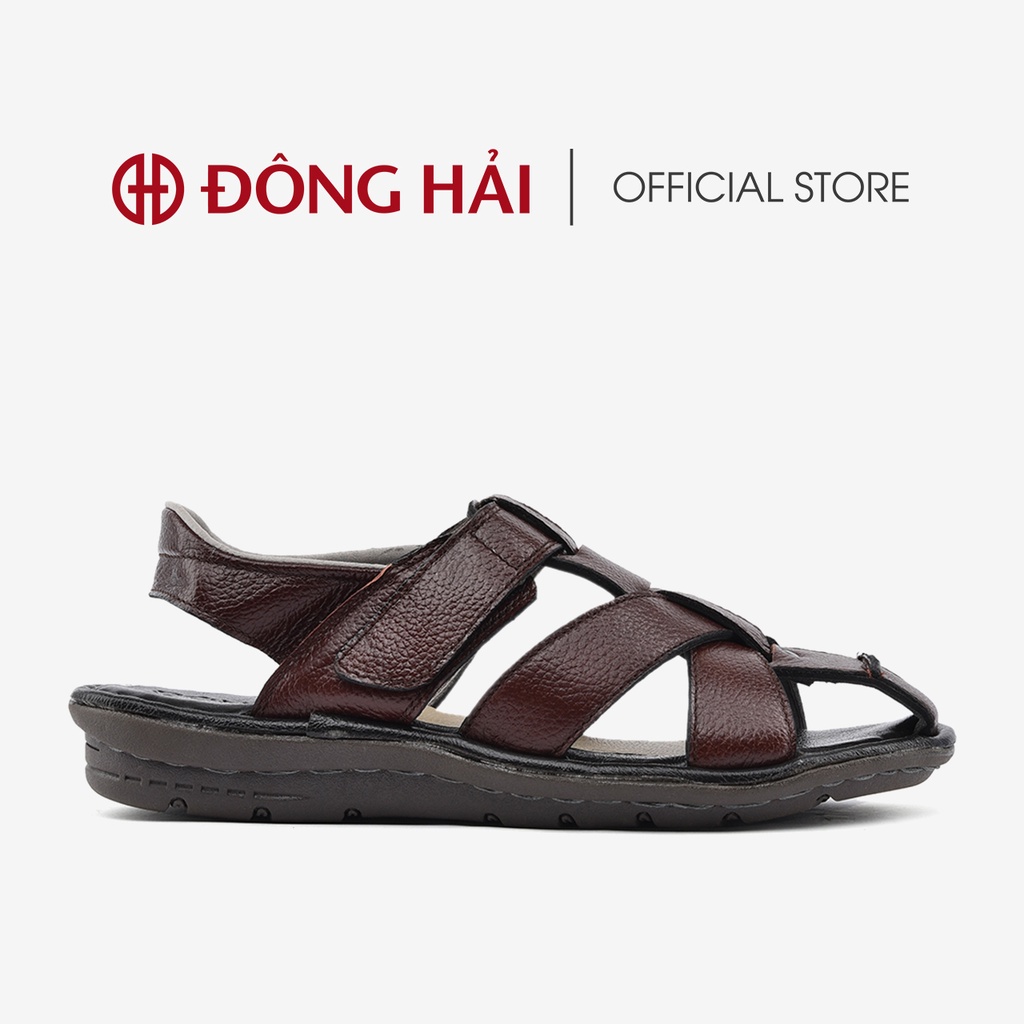 Giày Sandal nam rọ Đông Hải da bò cao cấp thiết kế ấn  tượng nam tính - S1126