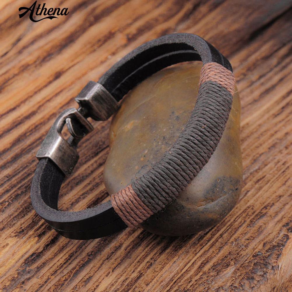 Vòng tay da phong cách vintage cho nam | BigBuy360 - bigbuy360.vn