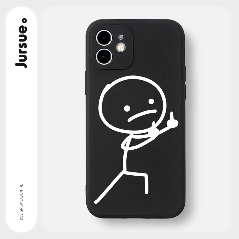 Ốp lưng JURSUE mềm cặp đôi ngộ nghĩnh hình bựa cho iPhone 13 12 11 Pro Max SE 2020 X XR XS 8 7 ip 6S 6 Plus kute Y1903