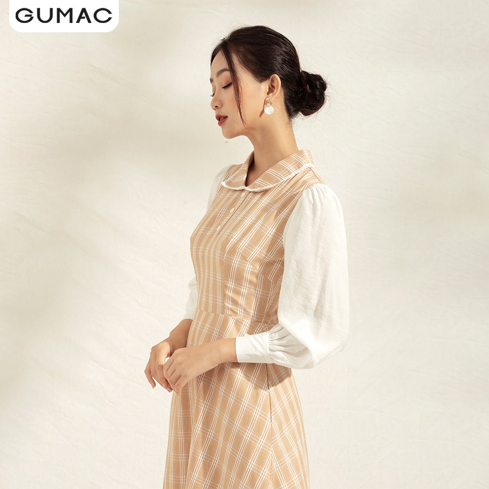[Mã MABR07062 giảm 8% tối đa 50K đơn từ 249K] Đầm nữ caro phối tay DA1190 GUMAC | BigBuy360 - bigbuy360.vn
