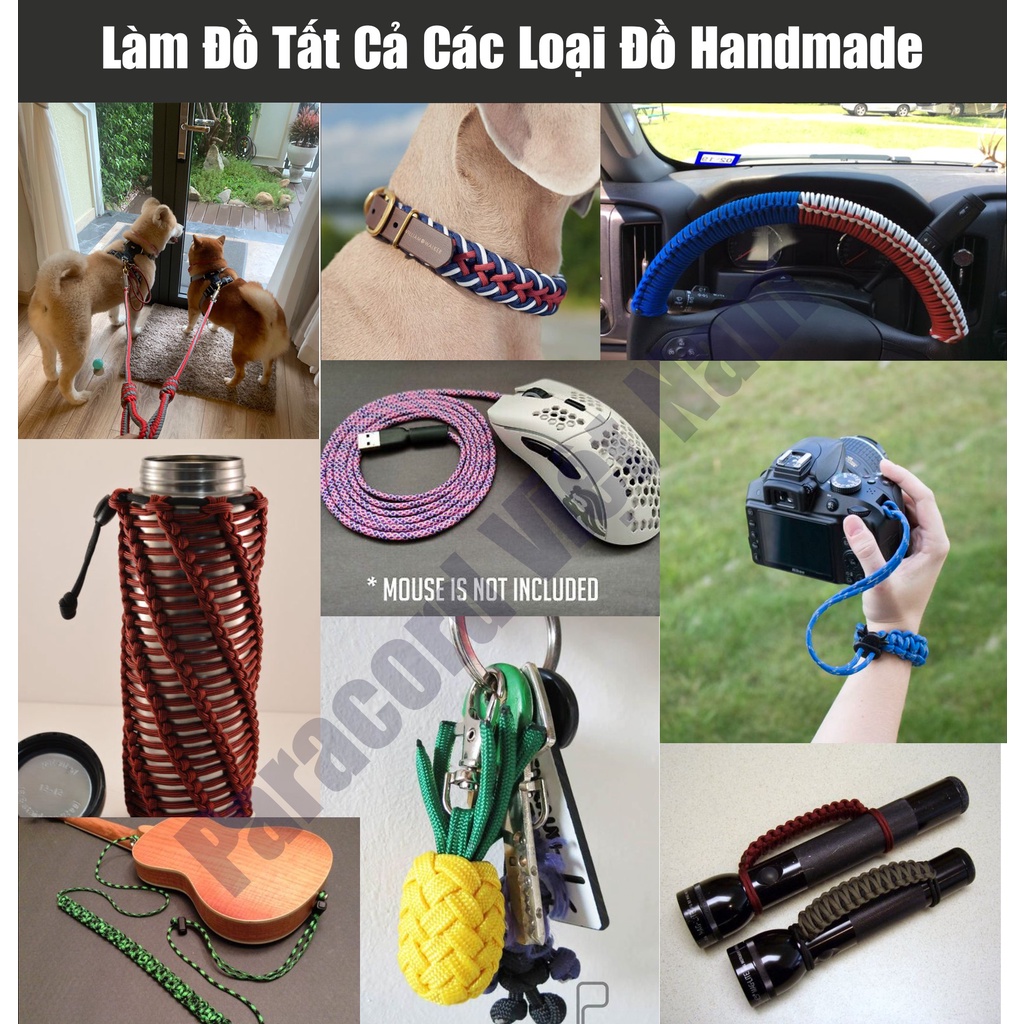 [Cuộn 20m-50m] Dây dù Paracord 550lbs Hàng Xịn USA 100% Nylon