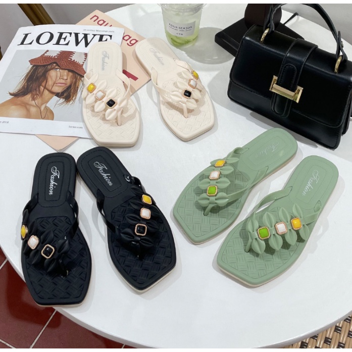 Dép thời trang nữ 3 màu gắn hột