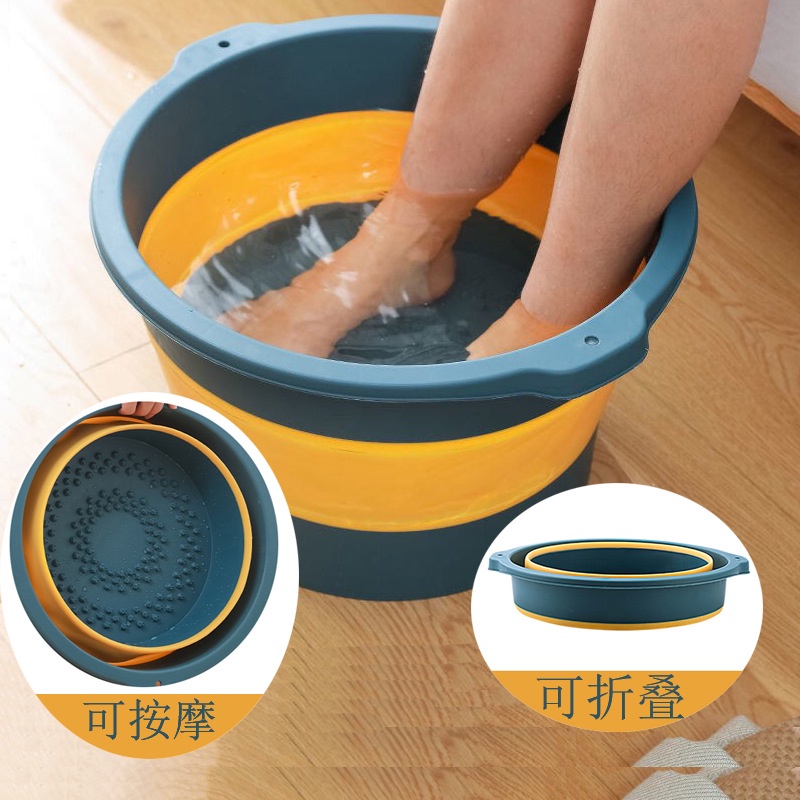 [Hàng mới về] Chậu Ngâm Chân Tròn Gấp Gọn Không Nắp MẪU MỚI , Bồn Ngâm Chân Thiết Kế Nhiều Hạt Giúp Giảm Tê Buốt - trọng lượng nhẹ giảm đau dung tích lớn