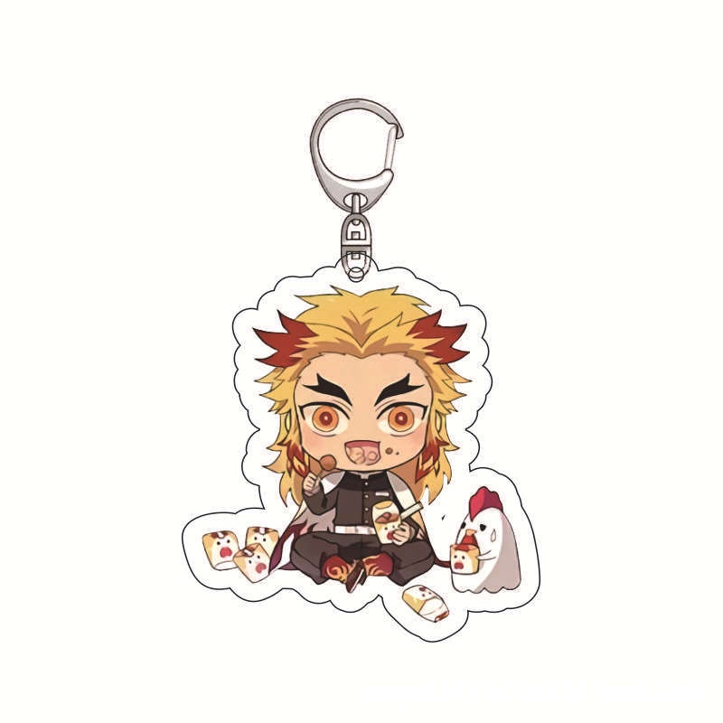 Móc khóa mặt hình các nhân vật trong phim Demon Slayer nhiều kiểu tùy chọn chất liệu acrylic