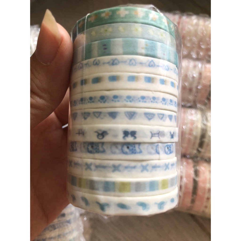 Washi Tape Mini Trang Trí Sổ Đáng Yêu - Băng Dính Washi Decor DIY Sáng Tạo Phong Cách Nhật Bản