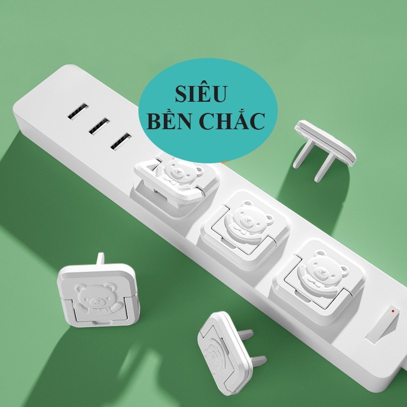 Bịt ổ điện cao cấp với quai đeo an toàn phòng tránh điện giật cho em bé