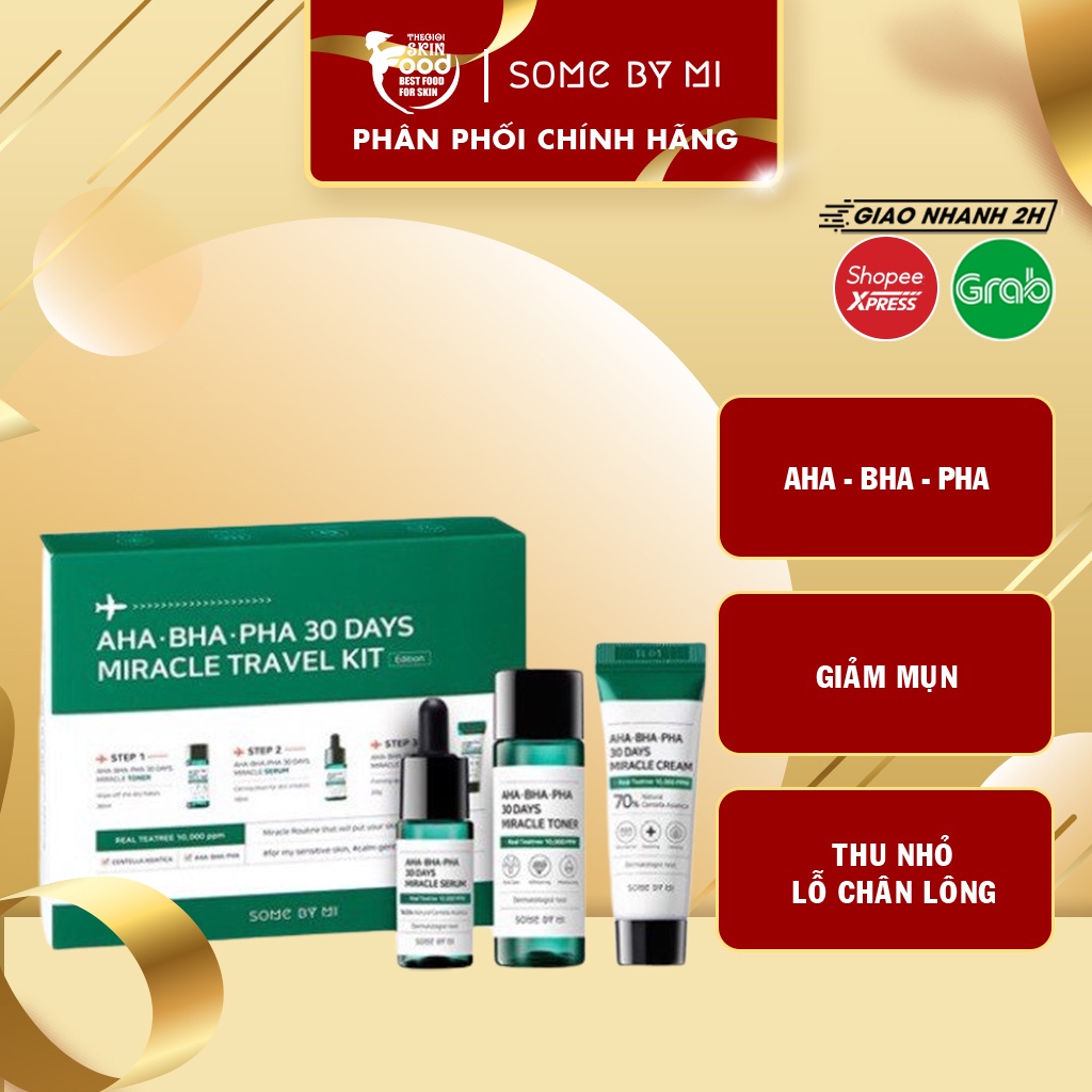 [Set 4 Items] Bộ Dưỡng Hỗ Trợ Giảm Mụn &quot;Thần Kỳ&quot; Trong 30 Ngày Some By Mi Miracle AC SOS Kit