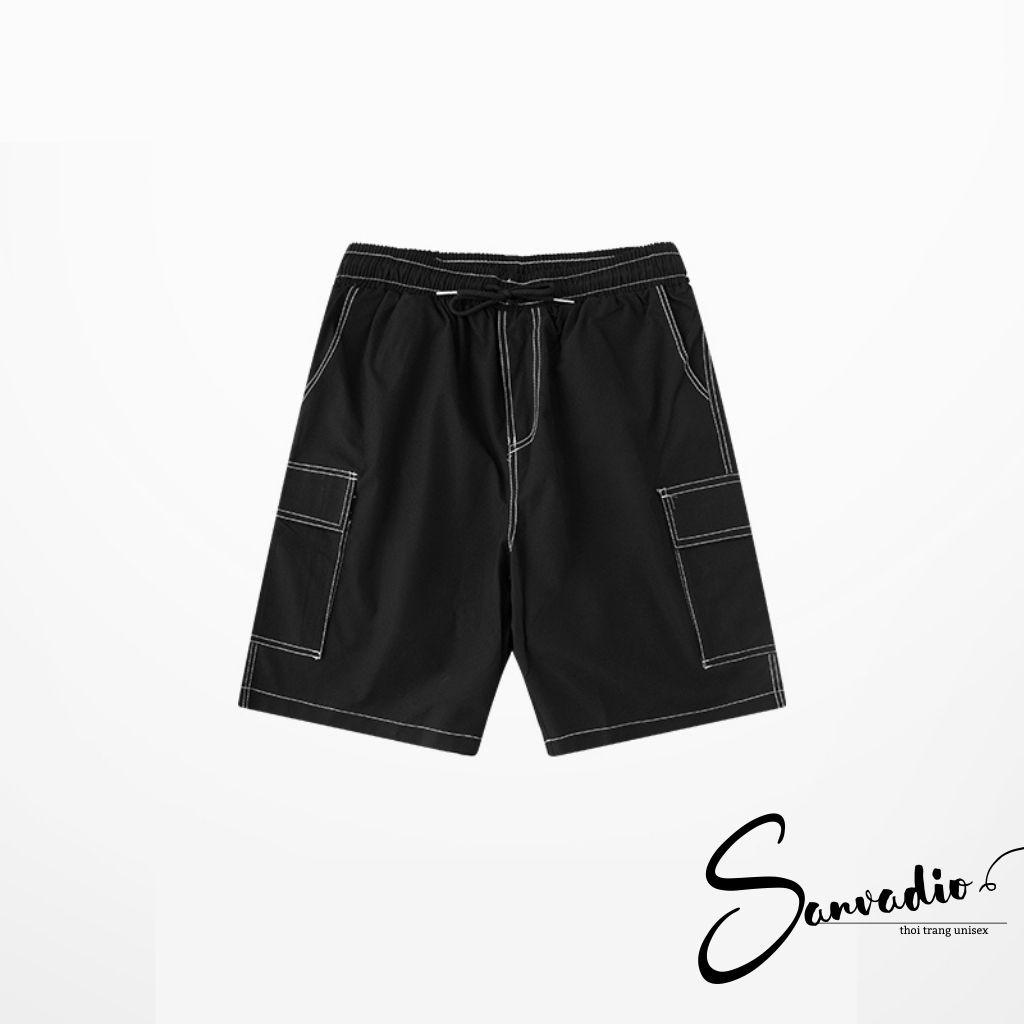 Quần SHORT TRƠN unisex Sanvadio thể thao basic nam nữ oversize phong cách đường phố Hàn Quốc Ulzzang