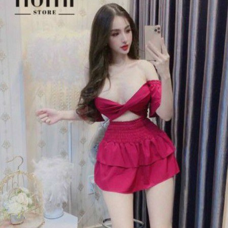 Sét áo nhún trễ vai sẵn mod ngực