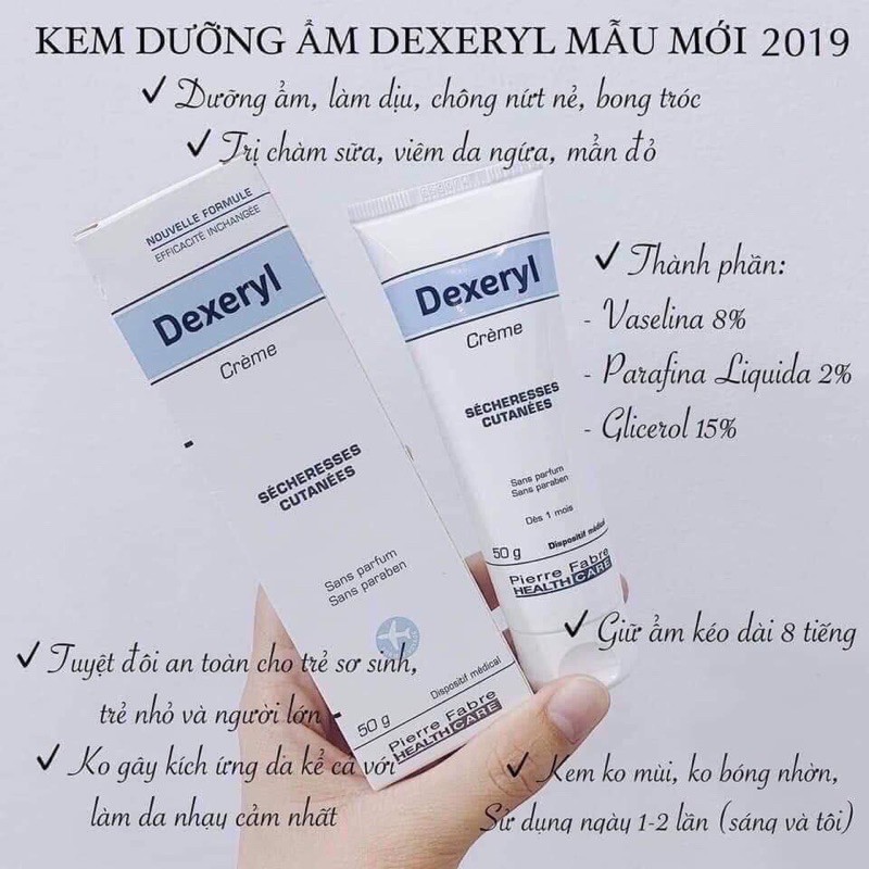 Kem dưỡng ẩm, giảm nẻ Dexeryl Pháp 50g