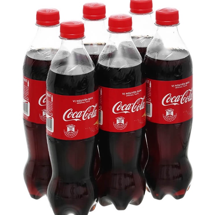 Lốc 6 Chai Nước Có Gas Sprite / Coca giảm đường / Fanta cam/ Fanta Soda kem (600ml / Chai)