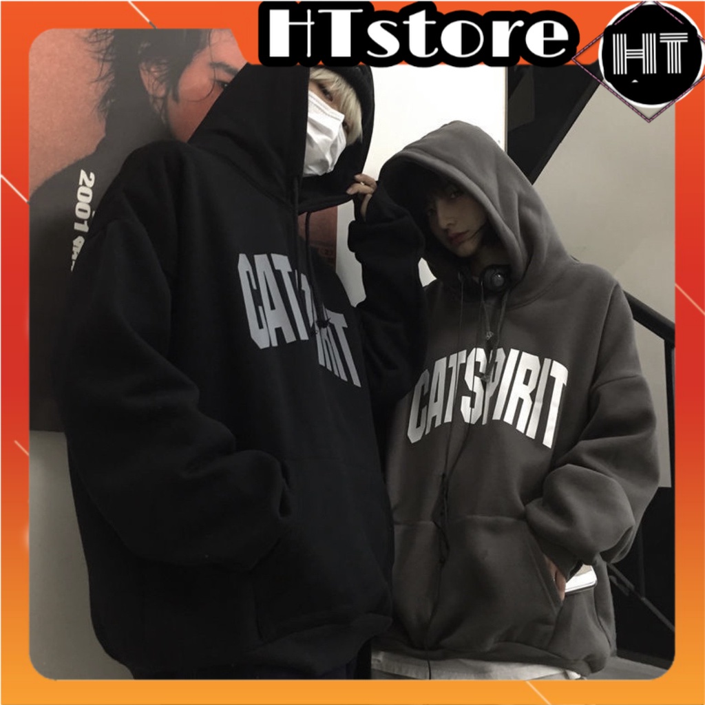 Sweater nam nữ HTSTORE Áo hoodie, áo nỉ bông cotton in chữ CASPIRIT forrm rộng unisex