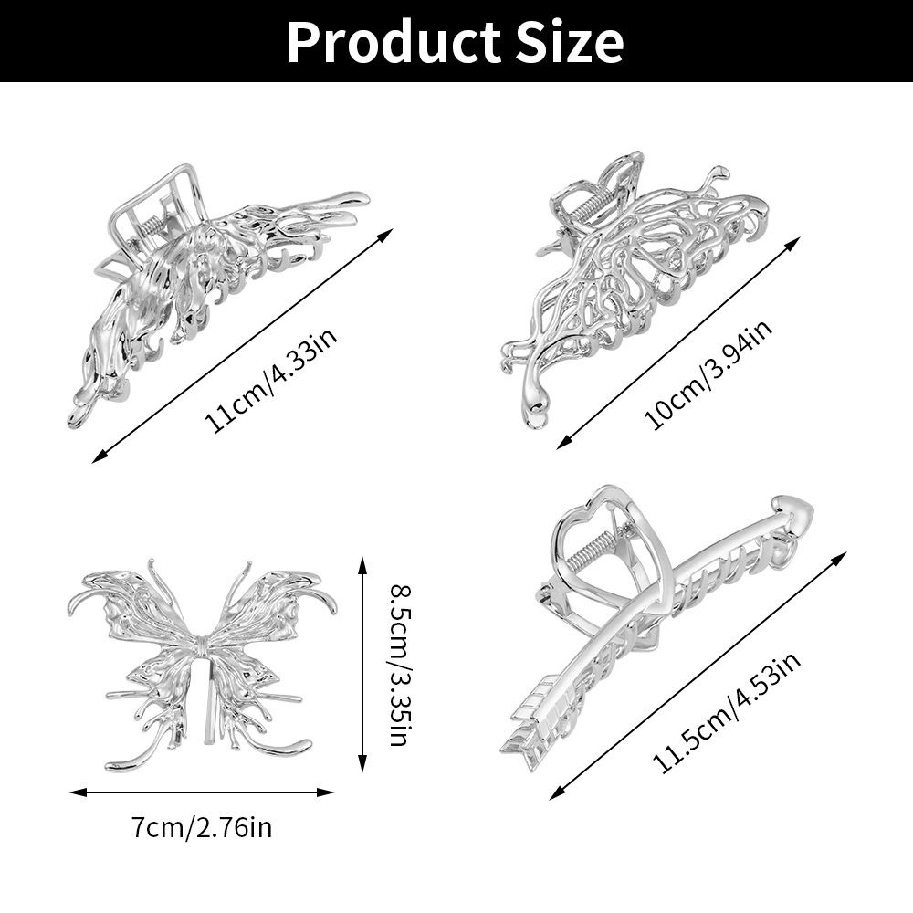 LUOLV Fashion Butterfly Hairpin Elegant Hair Clips Hair Claw All-match Hair Accessories Shark Clip Women Girls Non Slip Ornament Styling Tools