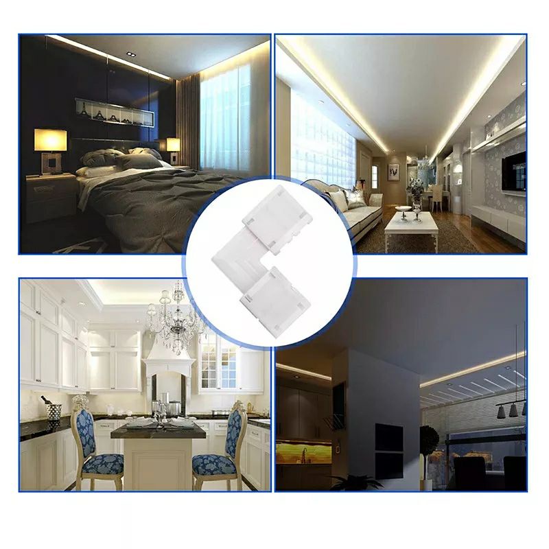 Kẹp nối góc vuông 90 độ cho đèn led RGB, cút nối LED nhanh 4 pin, Jack LED, khớp nối LED 4 pin