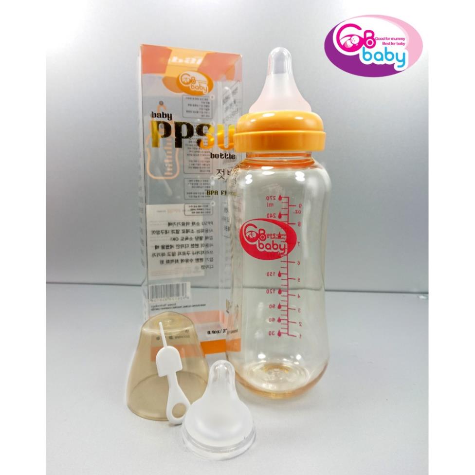 Bình sữa PPSU cổ hẹp GB-Baby dung tích 80ml 120ml 270ml tặng núm ty và van chống sặc sữa cho bé