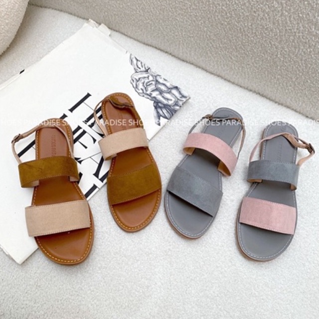 Sandal Nữ Bảng Ngang Đế  Bệt Phối Màu Thời Trang Shoes Paradise