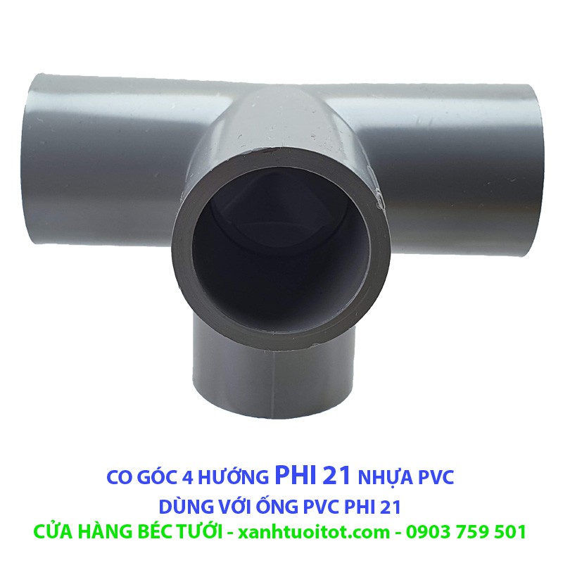 Bộ 10 CO GÓC 4 HƯỚNG PHI 21 NHỰA PVC - DÀY 3 MM