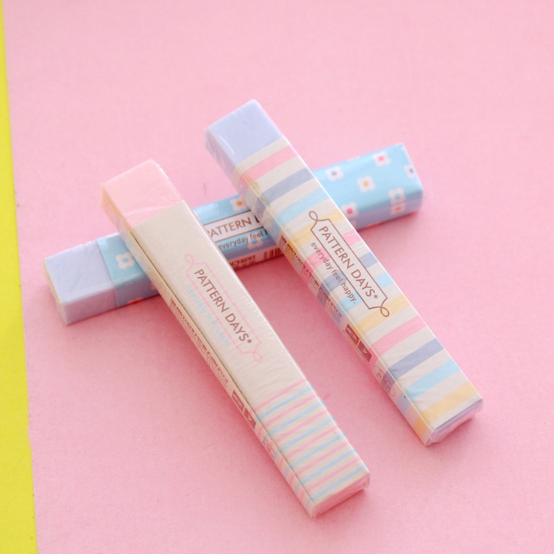 Gôm Tẩy Bút Chì Thanh Dài Hình Chữ Nhật Patern Days/ Pretty Days Dễ Thương