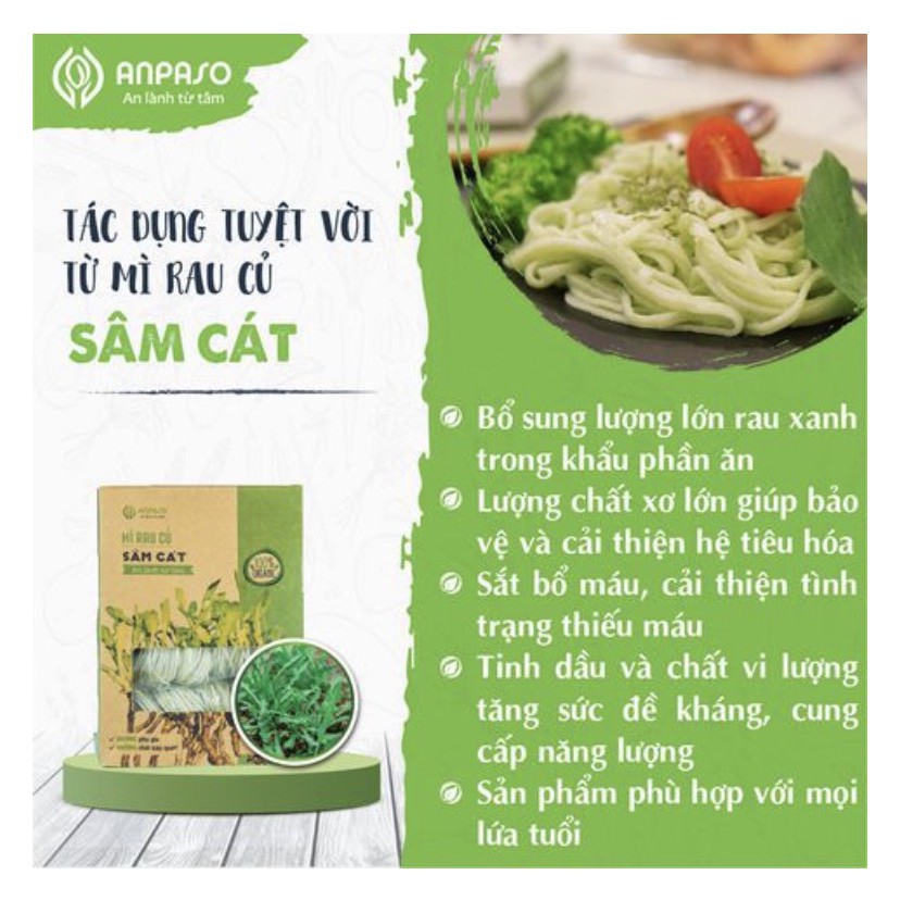 Mì Rau Củ Sâm Cát Organic Anpaso ăn chay giảm cân 120g