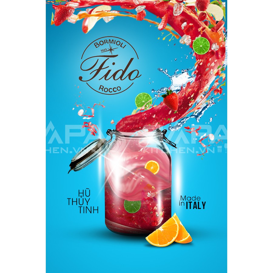 Hũ thủy tinh nắp cài kín hơi Fido