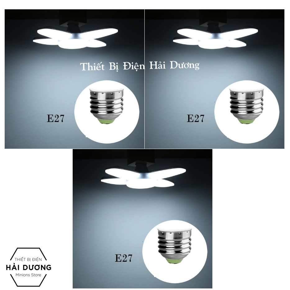 Combo Bộ 3 BÓNG ĐÈN LED 4 CÁNH QUẠT ĐÁY PHÁT SÁNG BX-60 SIÊU SÁNG - SIÊU TIẾT KIỆM ĐIỆN 60W