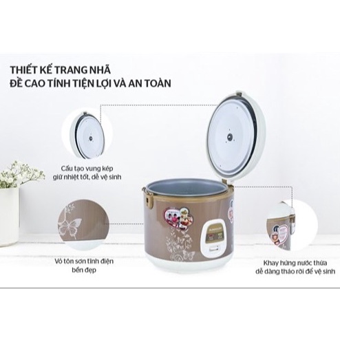 Nồi cơm điện Sunhouse 1.8 lít SHD 8616-Chính Hãng trưng bày 99% -4-6 NGƯỜI ĂN Bảo Hành 12 Tháng