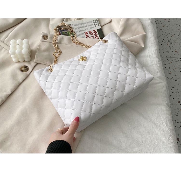 Túi Tote Đeo Vai Thêu Họa Tiết Hình Thoi Đơn Giản Thời Trang Mùa Hè 2022 Cho Nữ