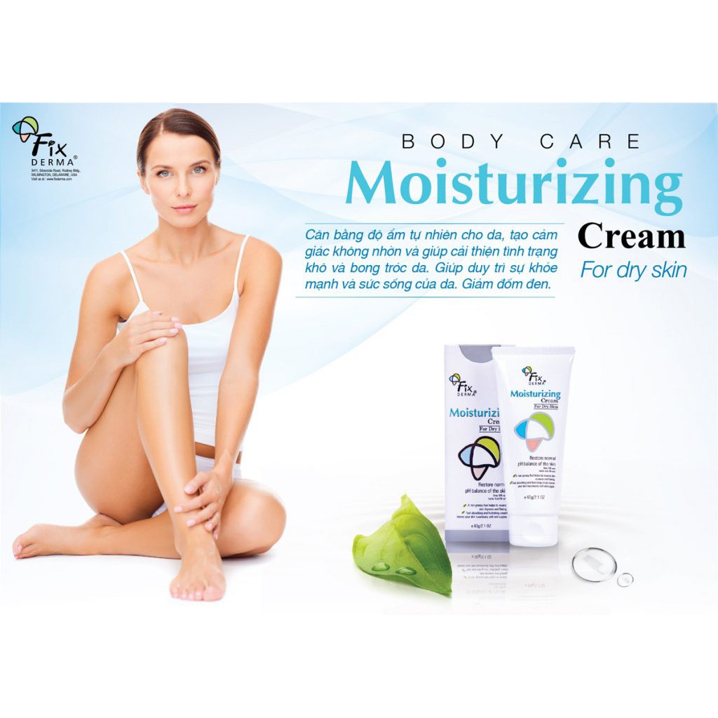 Kem Dưỡng Trắng Da Toàn Thân Fixderma Moisturizing Cream (60g): cân bằng độ ẩm, duy trì độ đàn hồi