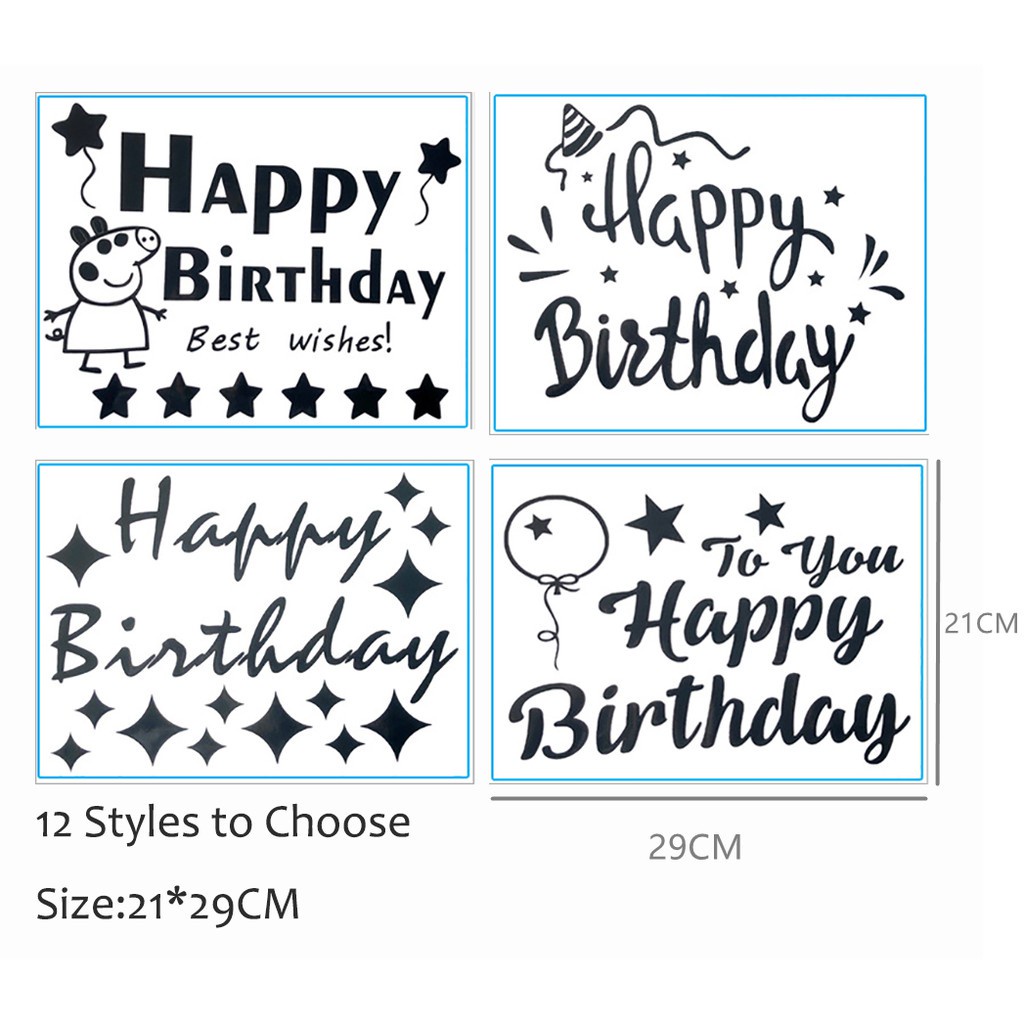 Miếng Dán Bong Bóng 15 Phong Cách Màu Đen Dùng Trang Trí Tiệc Sinh Nhật