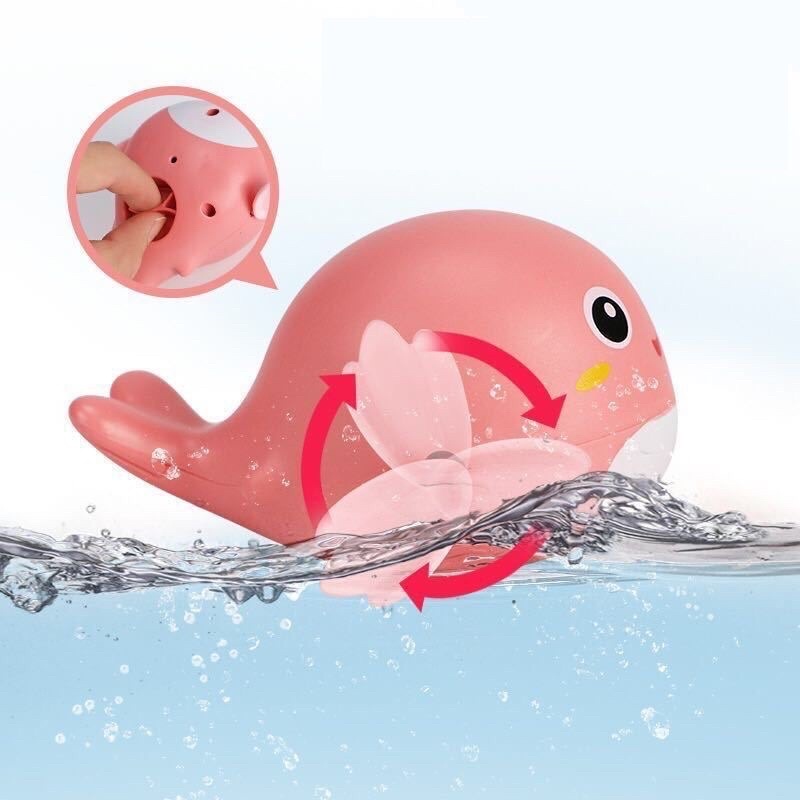 Đồ chơi thả bồn tắm cá heo con vặn dây cót dễ thương cho bé yêu - cá heo chạy cót dưới nước
