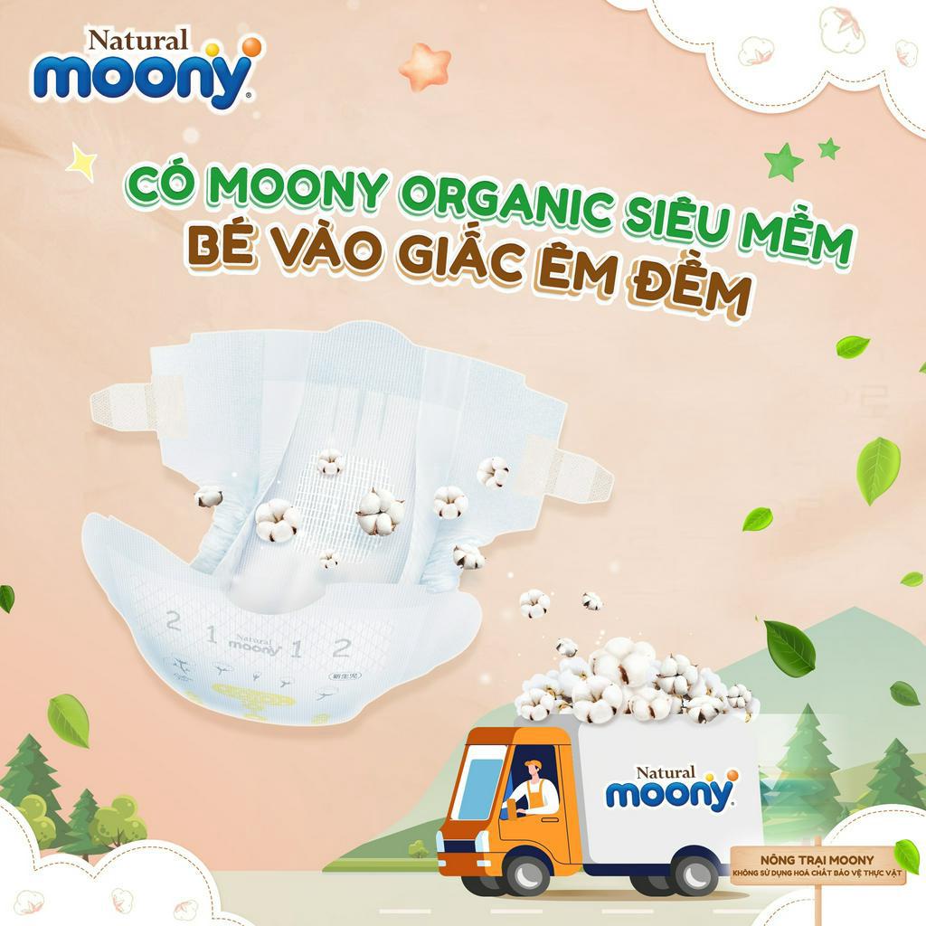 Tã Moony Natural dán/quần size NB63,S58,M46,L38-M46,L36,XL32