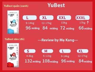 Bỉm quần yubest size L 96 miếng