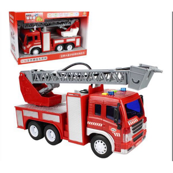 Xe thang cứu hỏa phun nước thật tỉ lệ 1:16